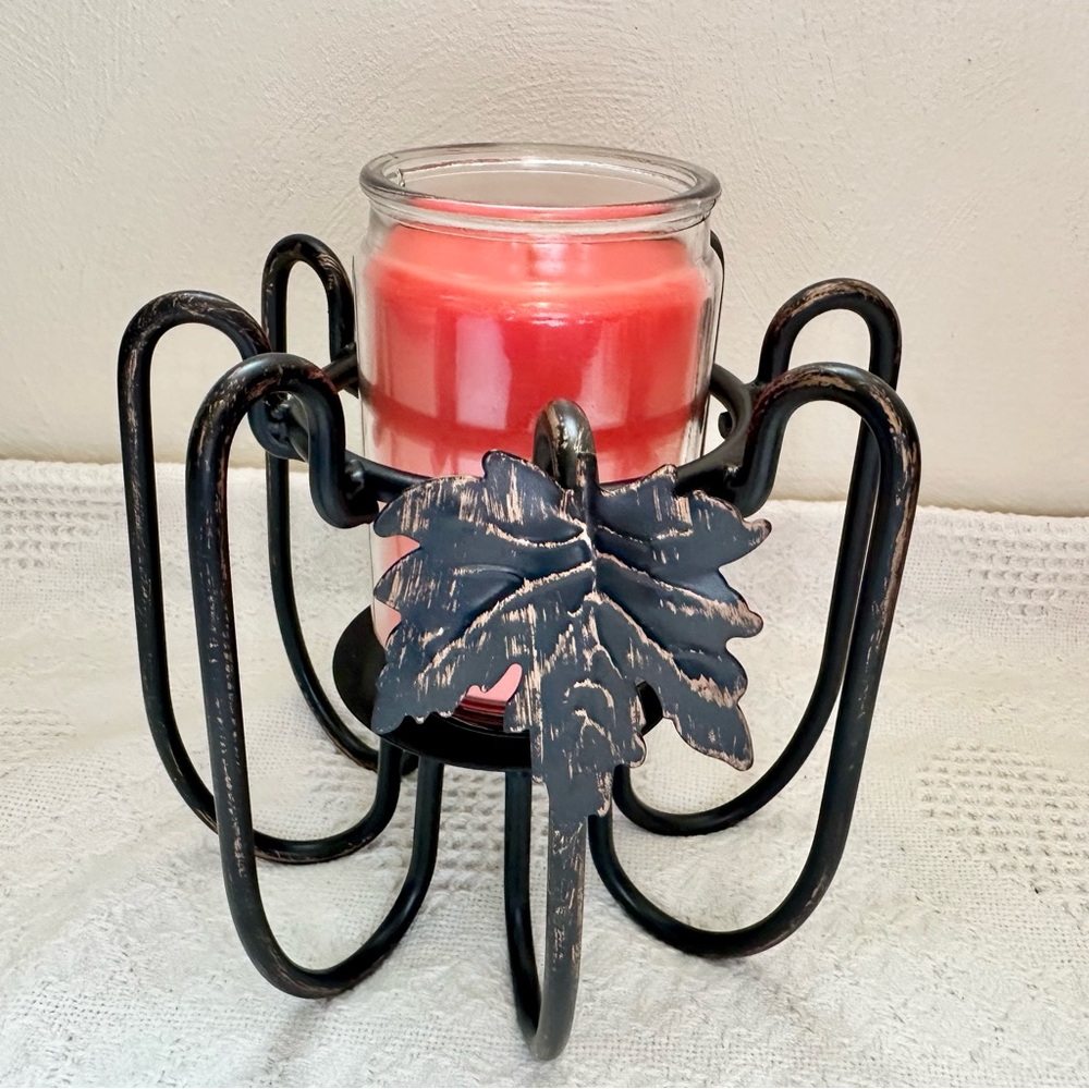 Metal Pumpkin Candle Holder With Bronze Finish
